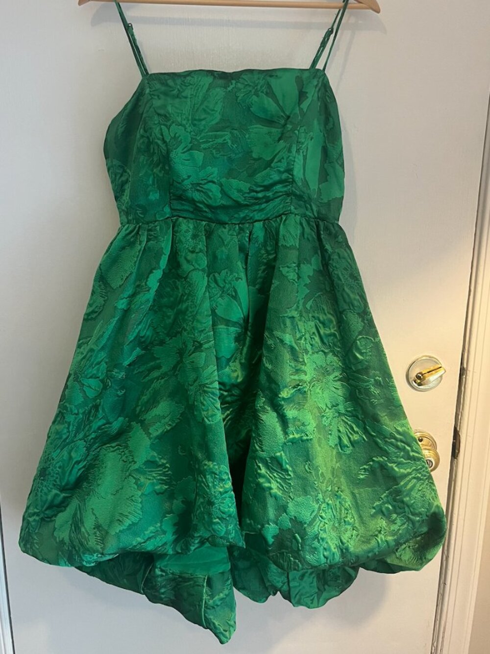 Anthropologie Jacquard Green High-Low Bubble Dress (10)